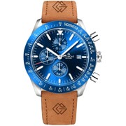 Zegarek Męski Giewont Chronograph Sapphire Brązowo Niebieski GW8720-A2 Giewont