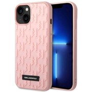 Etui Karl Lagerfeld 3D Monogram na iPhone 14 Plus - różowe Karl Lagerfeld