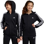 Bluza dla dzieci adidas Essentials 3-Stripes Fleece Full-Zip Hoodie czarna HR6331 adidas