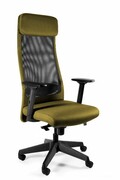 Fotel biurowy, ergonomiczny, Ares Mesh, czarny, khaki UniqueMeble