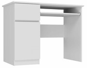 Biurko komputerowe, biurowe, bravo, lewe, 98x51x76 cm, biel, mat Topeshop