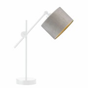 Lampka biurkowa, regulowana, Mali velur, 20x50 cm, szary klosz ze złotym wnętrzem Lysne