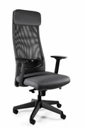 Fotel biurowy, ergonomiczny, Ares Mesh, czarny, slategrey UniqueMeble