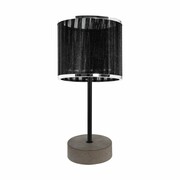 Lampa stołowa, Mila, 14x27 cm, beton szary, czarny, chrom Topeshop