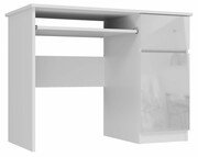 Biurko komputerowe, biurowe, bravo, prawe, 98x51x76 cm, biel, połysk Topeshop