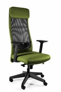 Fotel biurowy, ergonomiczny, Ares Mesh, czarny, olive UniqueMeble