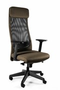 Fotel biurowy, ergonomiczny, Ares Mesh, czarny, taupe UniqueMeble