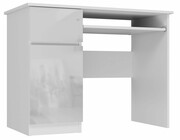 Biurko komputerowe, biurowe, bravo, lewe, 98x51x76 cm, biel, połysk Topeshop