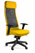 Fotel biurowy, ergonomiczny, Ares Mesh, czarny, honey UniqueMeble