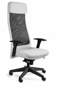 Fotel biurowy, ergonomiczny, Ares Mesh, czarny, snowy UniqueMeble