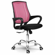 Fotel biurowy, krzesło, mikrosiatka, Denar, różowy Sofotel