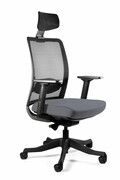 Fotel biurowy, ergonomiczny, Anggun, slategrey, czarny UniqueMeble