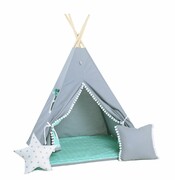Namiot tipi dla dzieci, bawełna, okienko, poduszka, kraina lodu SowkaDesign