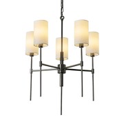 Lampa wisząca DARLING 60 cm - żyrandol czarny połysk z białym abażurem Step into design