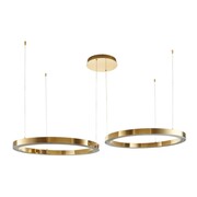 Lampa wisząca CIRCLE 2 60+80 cm - LED, dwa ringi złoty połysk na 1 podsufitce Step into design