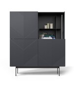 Nowoczesna komoda JUKEBOX grafitowa + kolory MIDSTY