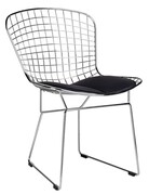 Krzesło NET SOFT chrom - czarna poduszka, metal KING HOME