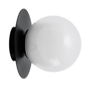 Kinkiet ścienny B12 Czarny , mleczna kula Origins of Light