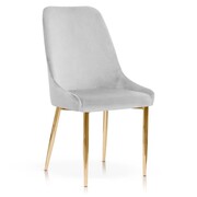 Krzesło tapicerowane MELI srebrne / złota nóżka Atreve Sp zoo