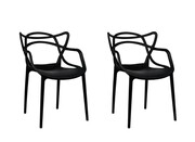 MODESTO zestaw 2 krzeseł HILO czarne - polipropylen Modesto Design