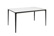 Stół SLIM 140x80 biały, czarny - ceramiczny marmur, aluminium KING HOME