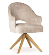Obrotowe krzesło tapicerowane OGGIE na drewnianych nogach Atreve Sp zoo