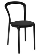 Krzesło SLIM czarne - polipropylen, tkanina KING HOME