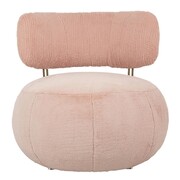 Fotel LOW TEDDY PINK różowy - stal KING HOME