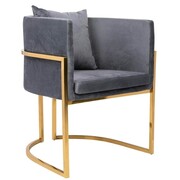 Fotel CHLOE VELVET ciemny szary - metal, welur KING HOME