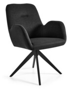 Krzesło obrotowe BRAVA czarne tapicerowane od ręki Unique Sp z.o.o