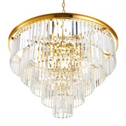 Lampa wisząca SPLENDORE 80 cm - żyrandol złoto-kryształowy Step into design