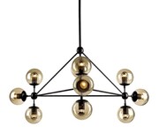 MOOSEE lampa wisząca PLANETARIO 10 czarna - klosze dymione Moosee