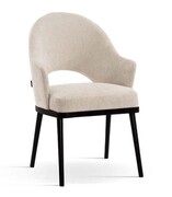 Luksusowe krzesło tapicerowane Oggie - z podłokietnikami i drewnianymi nóżkami Atreve Sp zoo