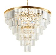 Lampa wisząca SPLENDORE 100 cm - żyrandol złoto-kryształowy Step into design