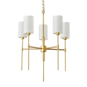 Lampa wisząca DARLING 60 cm - żyrandol złoty z białym abażurem Step into design