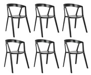 Zestaw 6 krzeseł VIBIA czarne - polipropylen KING HOME