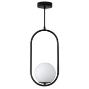 Lampa wisząca COSTA SOLO 40 cm - czarny stelaż, biały klosz Step into design
