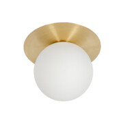 Kinkiet mosiężny Borra A klosz szklana mleczna kula UMMO