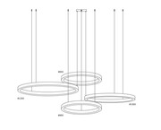 Lampa wisząca CIRCLE 80+80+100+120 LED mosiądz na 1 podsufitce Step into design