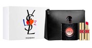 Yves Saint Laurent Black Opium SET: Woda perfumowana 50ml + Pomadka Rouge Volupte Shine No.101 3,2g + Kosmetyczka Yves Saint Laurent 140