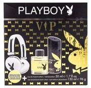 Playboy VIP for man SET: Woda toaletowa 100ml + Dezodorant w sprayu 150ml + Slúchadlá Playboy 180