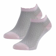 stopki damskie ażurowe różowa falbanka Krebo