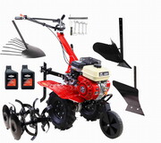 Glebogryzarka spalinowa HOLIDA WM500 7.0KM - Zestaw pług + radło + kopaczka + koła HOLIDA