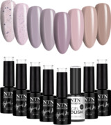 8x Lakier Hybrydowy NTN 5g Limited Edition Browns 1 ZESTAW 9w1