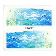 Naklejki wodne do paznokci arkusz 7 x 6,5 cm na 10 palców c Nr 201 Allepaznokcie