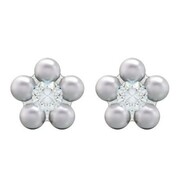Kolczyki Studex System 75 stokrotka z brylantem stainless daisy white pearl 7512-6301 2 szt Studex