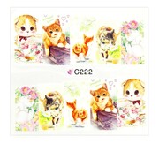 Naklejki wodne do paznokci arkusz 7 x 6,5 cm na 10 palców Nr c222 Allepaznokcie