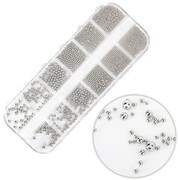 Kasetka z ozdobami bulion Molly Nails szary grey 1000 sztuk Molly Nails