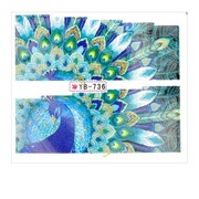 Naklejki wodne do paznokci arkusz 6,5 x 5,5 cm na 10 palców yb Nr 736 Allepaznokcie