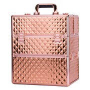 Kuferek kosmetyczny XXL dwuczęściowy na lampę frezarkę Diamond 3D rose gold (bez kratki) GNB-LAB